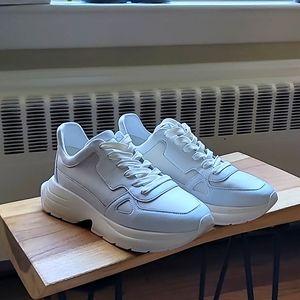 Stuart Weitzman White Chunky Sole Sneaker, Size 9